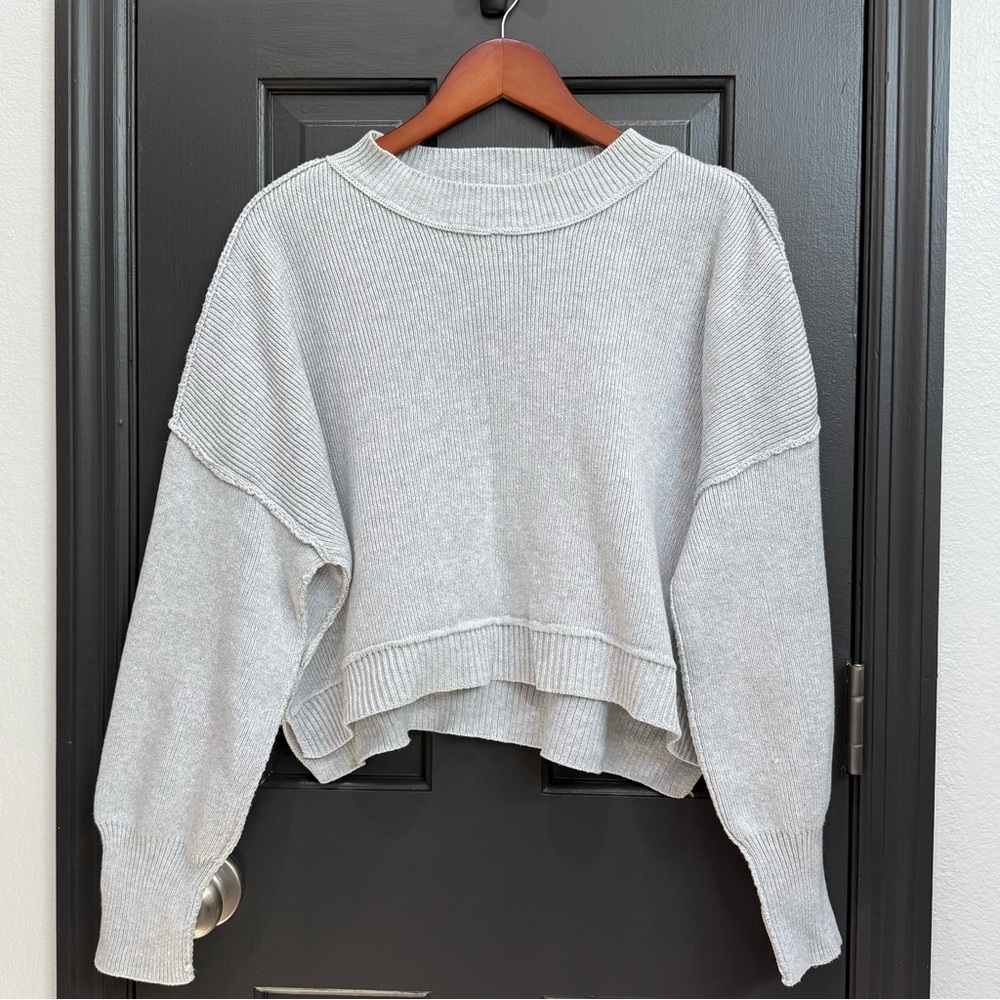 PINK ROSE Cozy Gray Knit Sweater size L